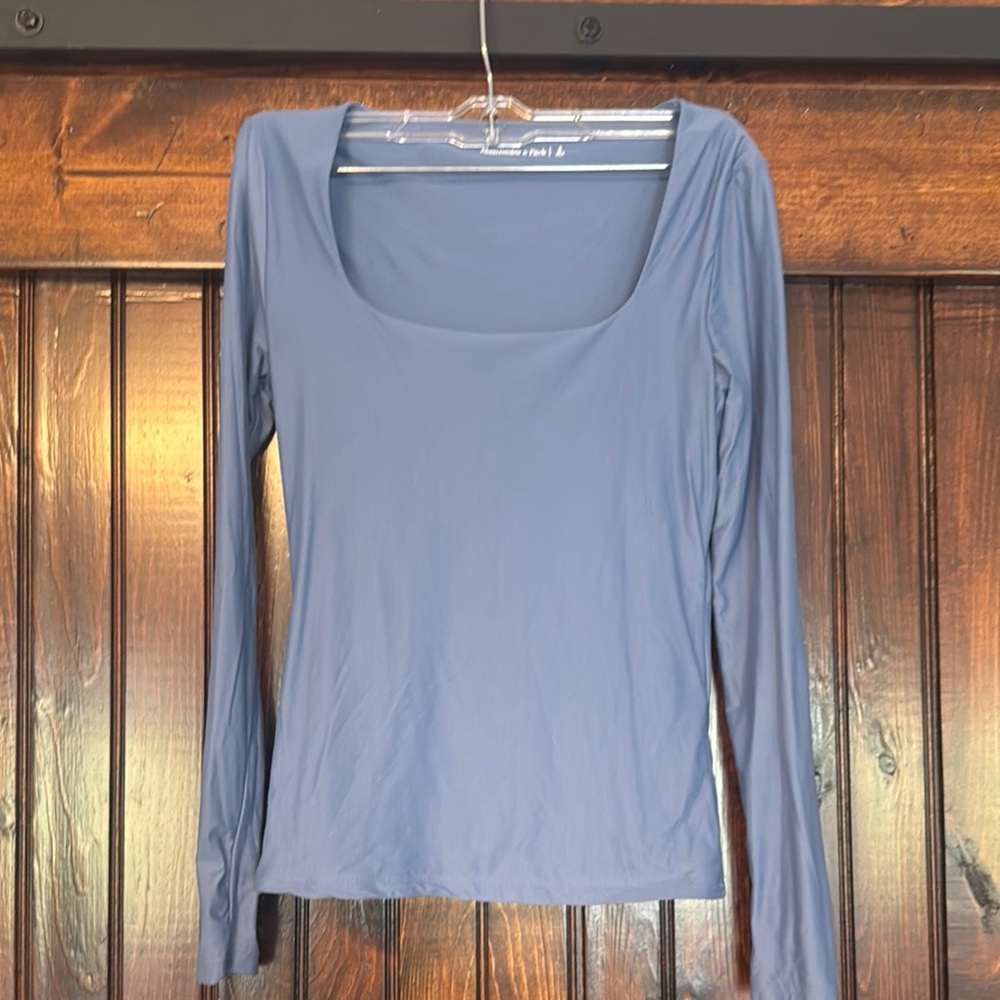 Abercrombie & Fitch Slate Blue Long Sleeve Top